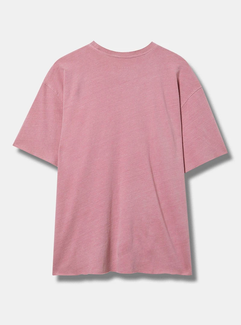 Cotton Jersey Raw Edge Relaxed Crew Tee