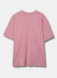 Cotton Jersey Raw Edge Relaxed Crew Tee