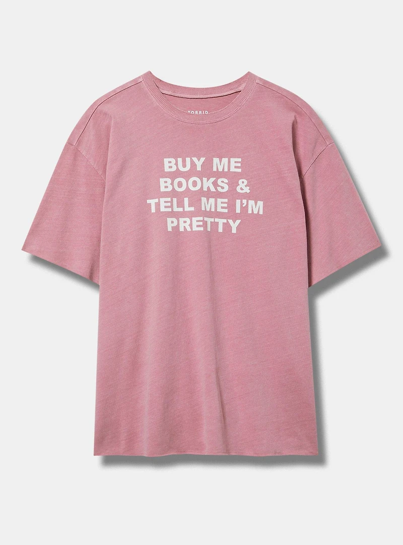 Cotton Jersey Raw Edge Relaxed Crew Tee