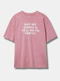 Cotton Jersey Raw Edge Relaxed Crew Tee