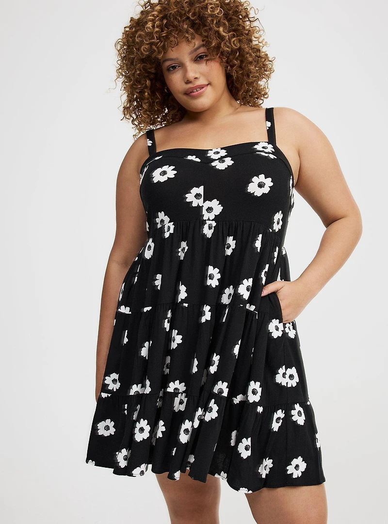 Tiered Sweetheart Mini Dress