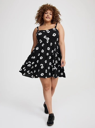 Tiered Sweetheart Mini Dress