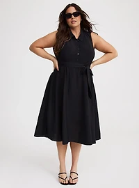 Collared Midi Shirt Dress