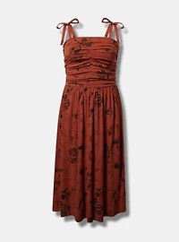 Shirred Tea Length Dress