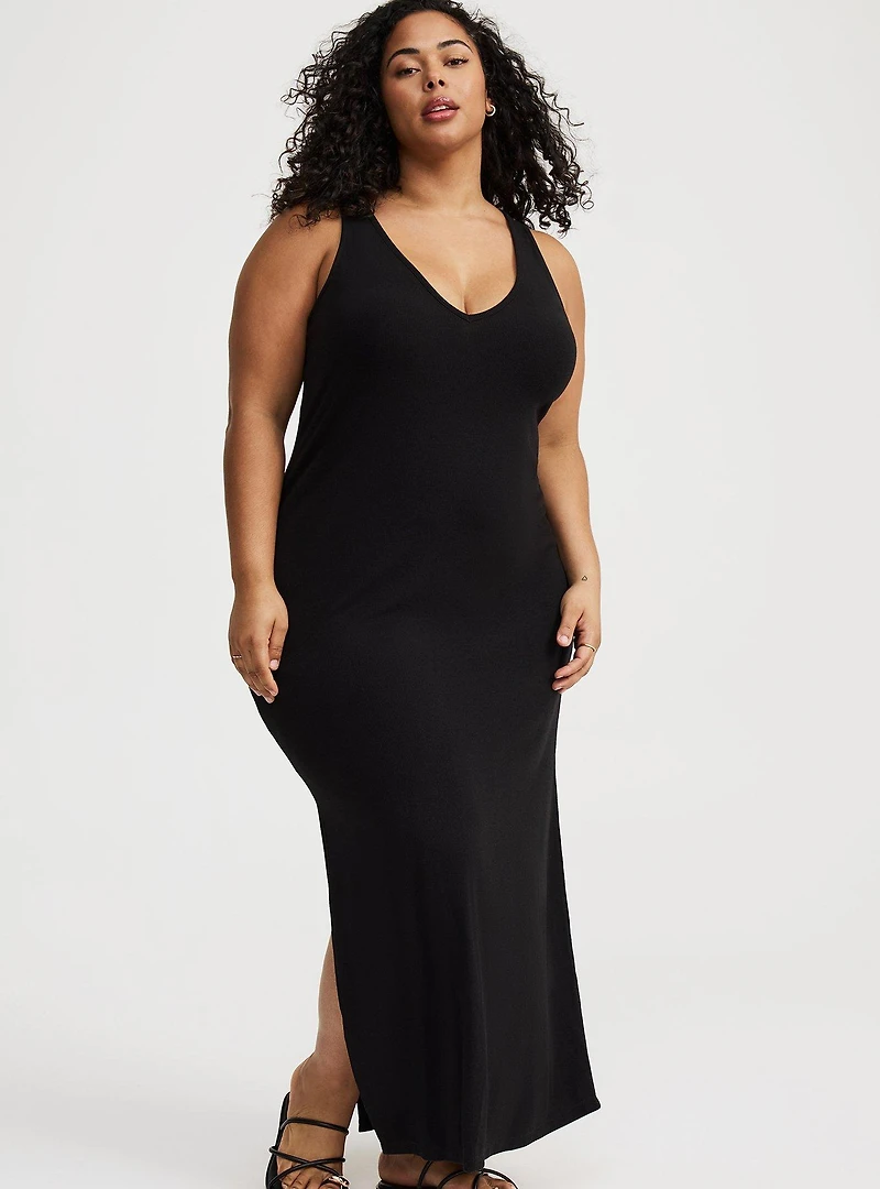 Side Slit Column Maxi Dress