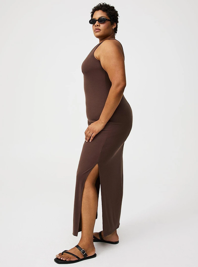 Side Slit Column Maxi Dress