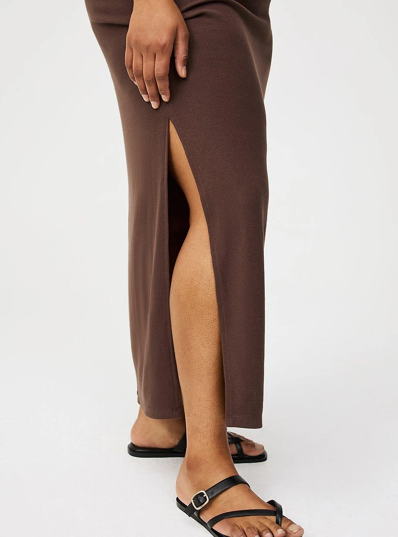 Side Slit Column Maxi Dress