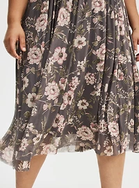 Flutter Sleeve Tea Length Dress