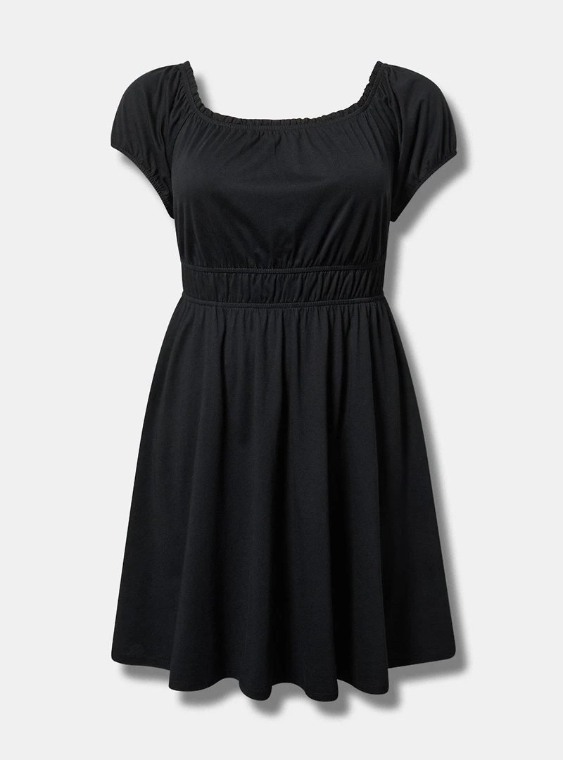 Shirred Bodice Mini Dress