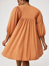 Mini Vintage Slub Yoke Dress