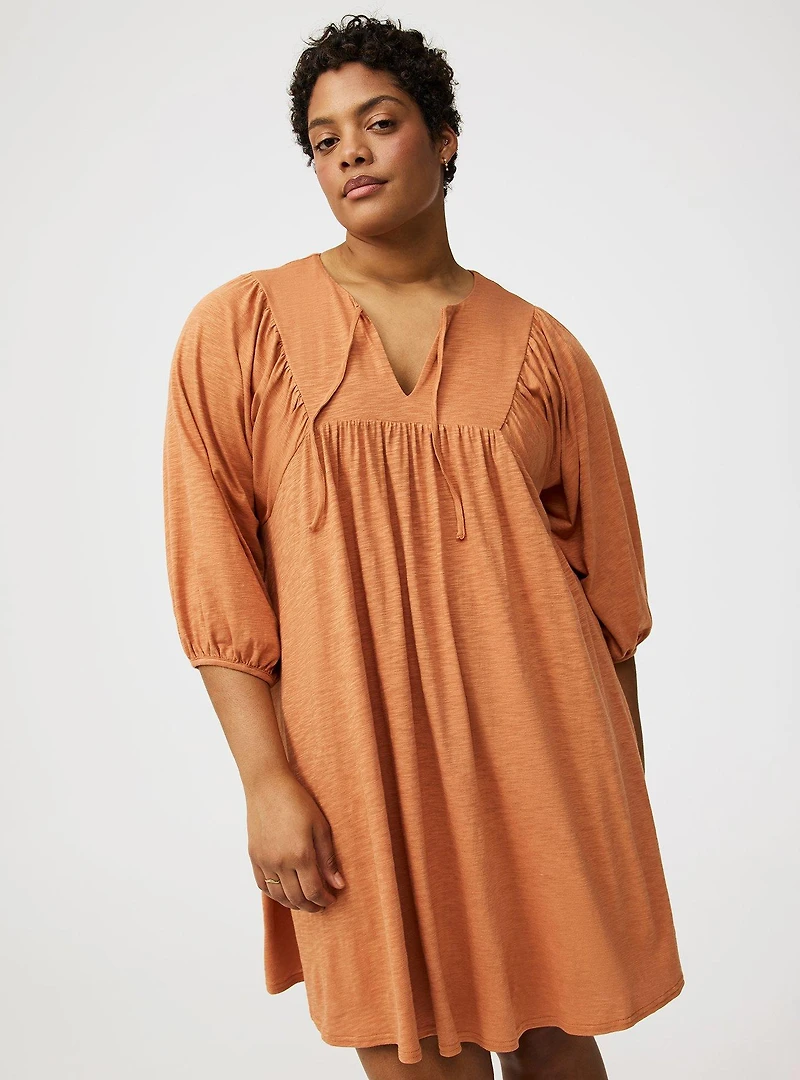 Mini Vintage Slub Yoke Dress
