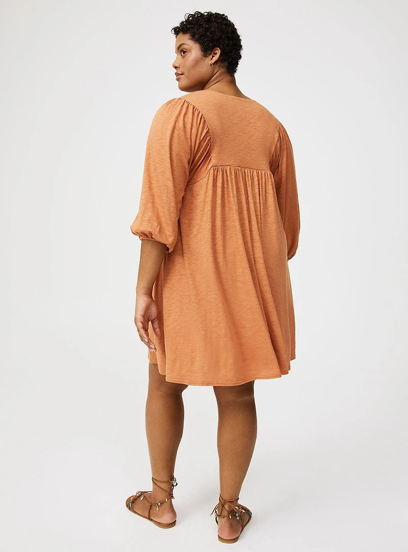 Mini Vintage Slub Yoke Dress