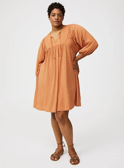 Mini Vintage Slub Yoke Dress