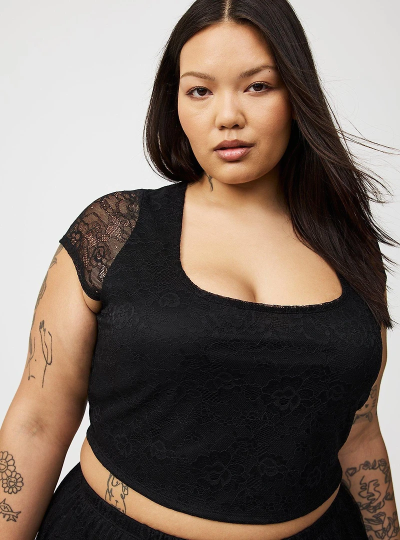Lace Crop Top & Maxi Skirt Set
