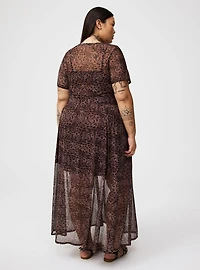 Relaxed Tea Length Mesh T-Shirt Dress
