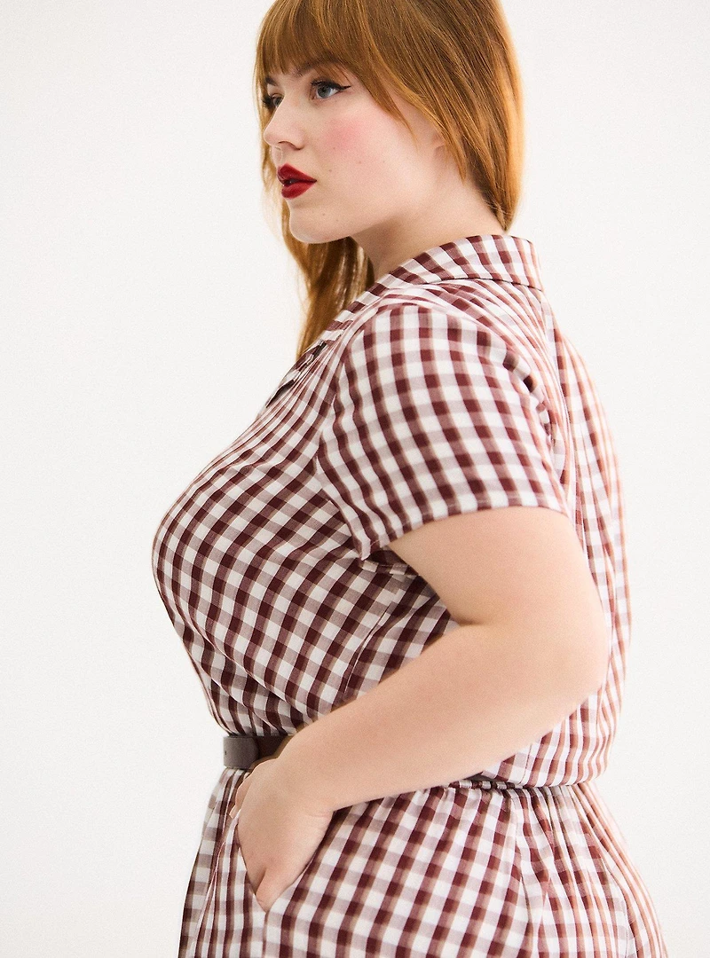 Retro Chic Collared Short Jumpsuit