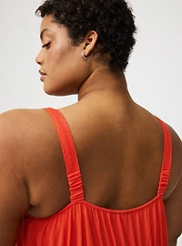 Square Neck Lace Inset Maxi Dress