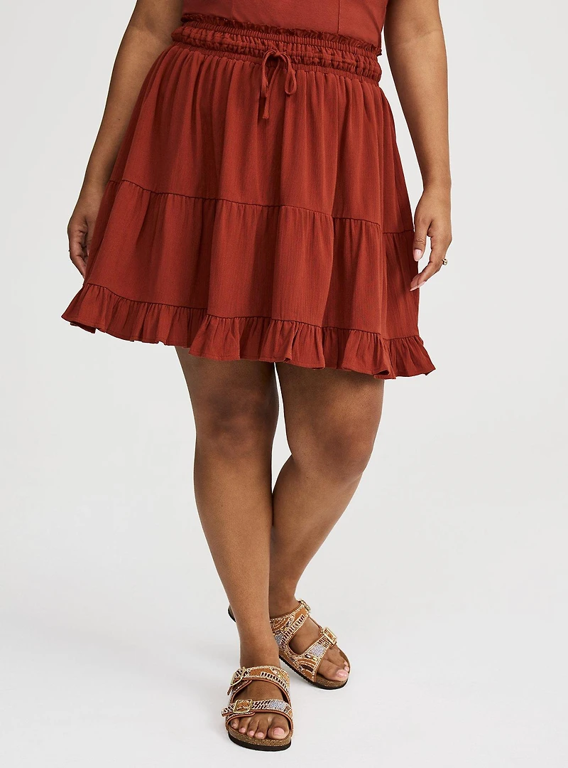 Tiered Ruffle Prairie Mini Skirt