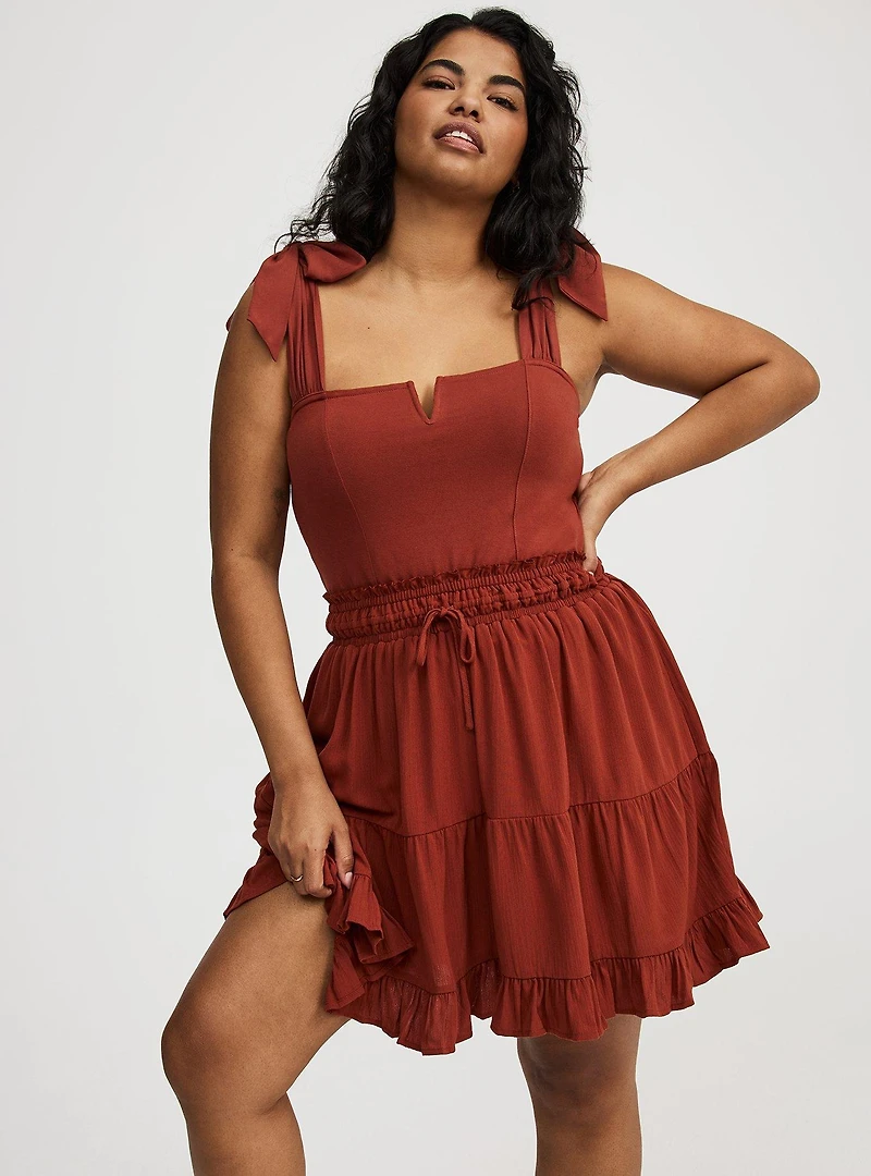 Tiered Ruffle Prairie Mini Skirt