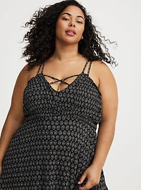 Strappy Tea Length Dress