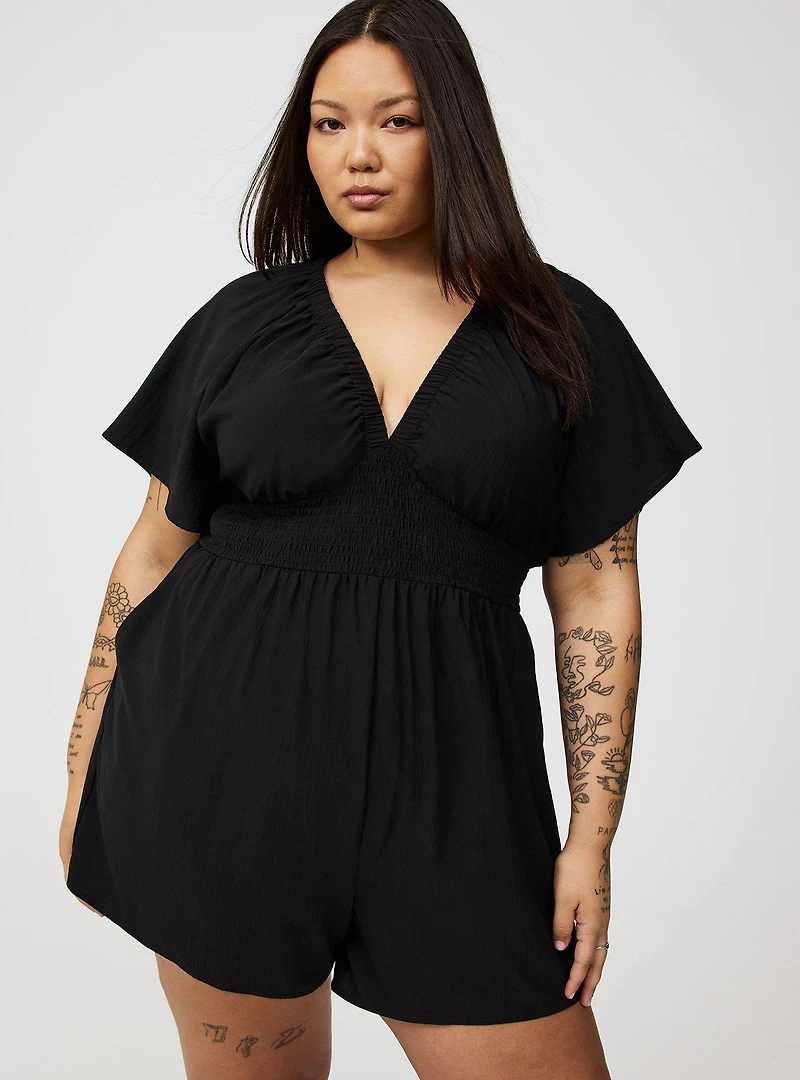 Double V-Neck Romper