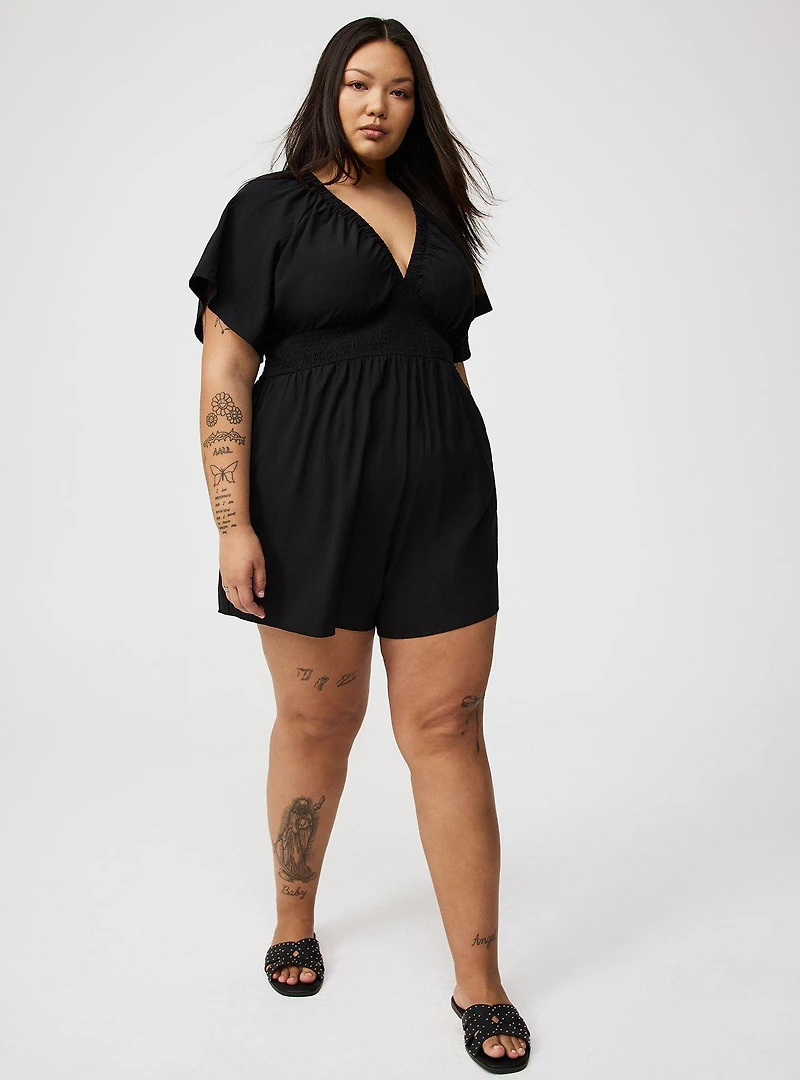 Double V-Neck Romper