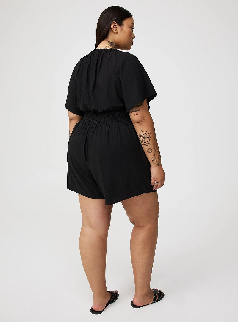 Double V-Neck Romper