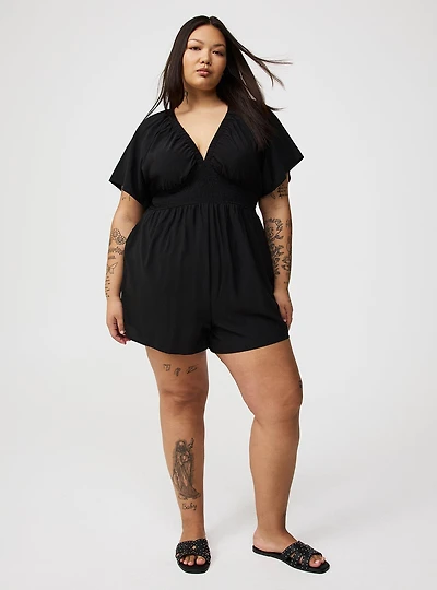 Double V-Neck Romper