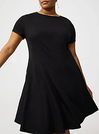 Mini Short-Sleeve Crew Dress