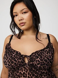 Wire-Free Mesh Babydoll Dress