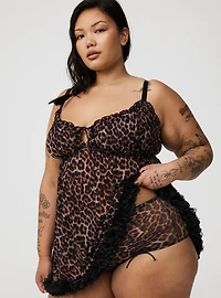 Wire-Free Mesh Babydoll Dress