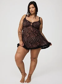 Wire-Free Mesh Babydoll Dress