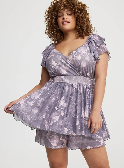 Double Flutter Sleeve Romper