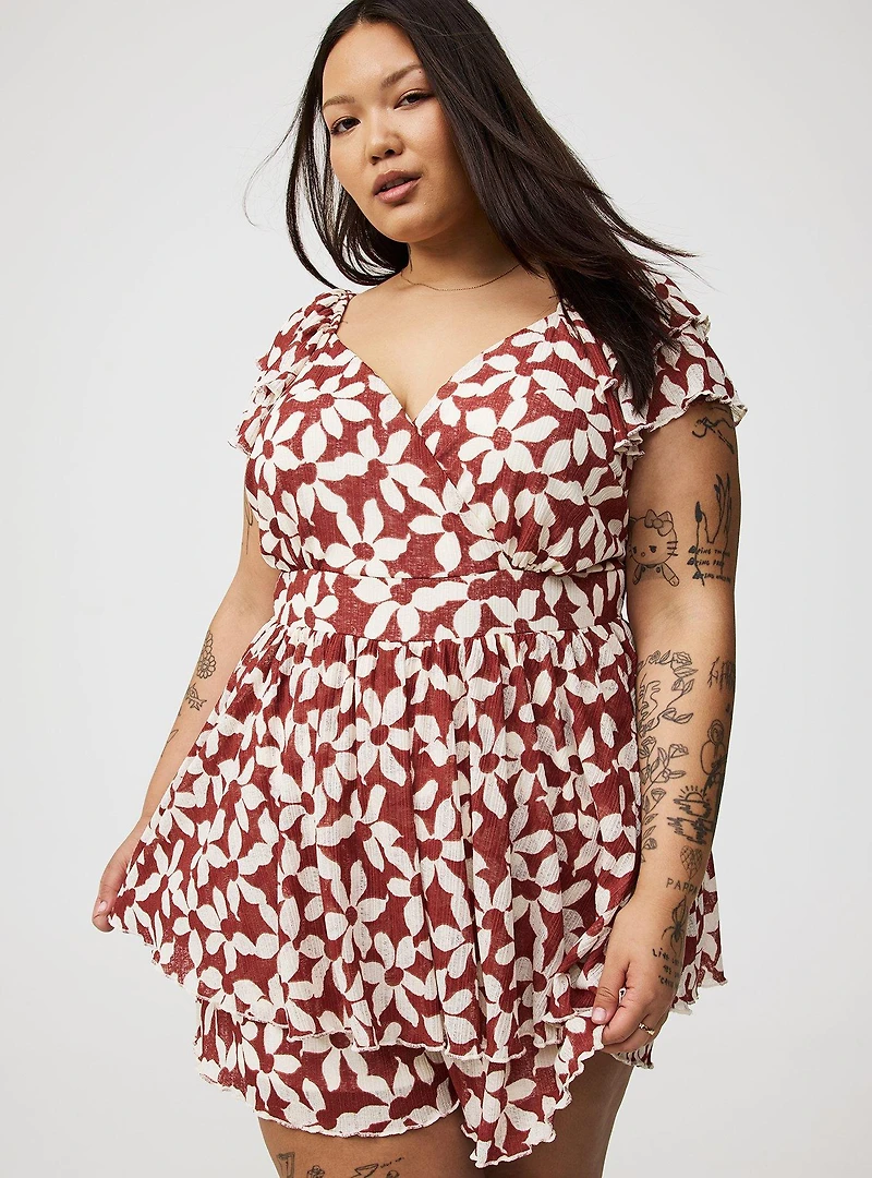 Double Flutter Sleeve Romper