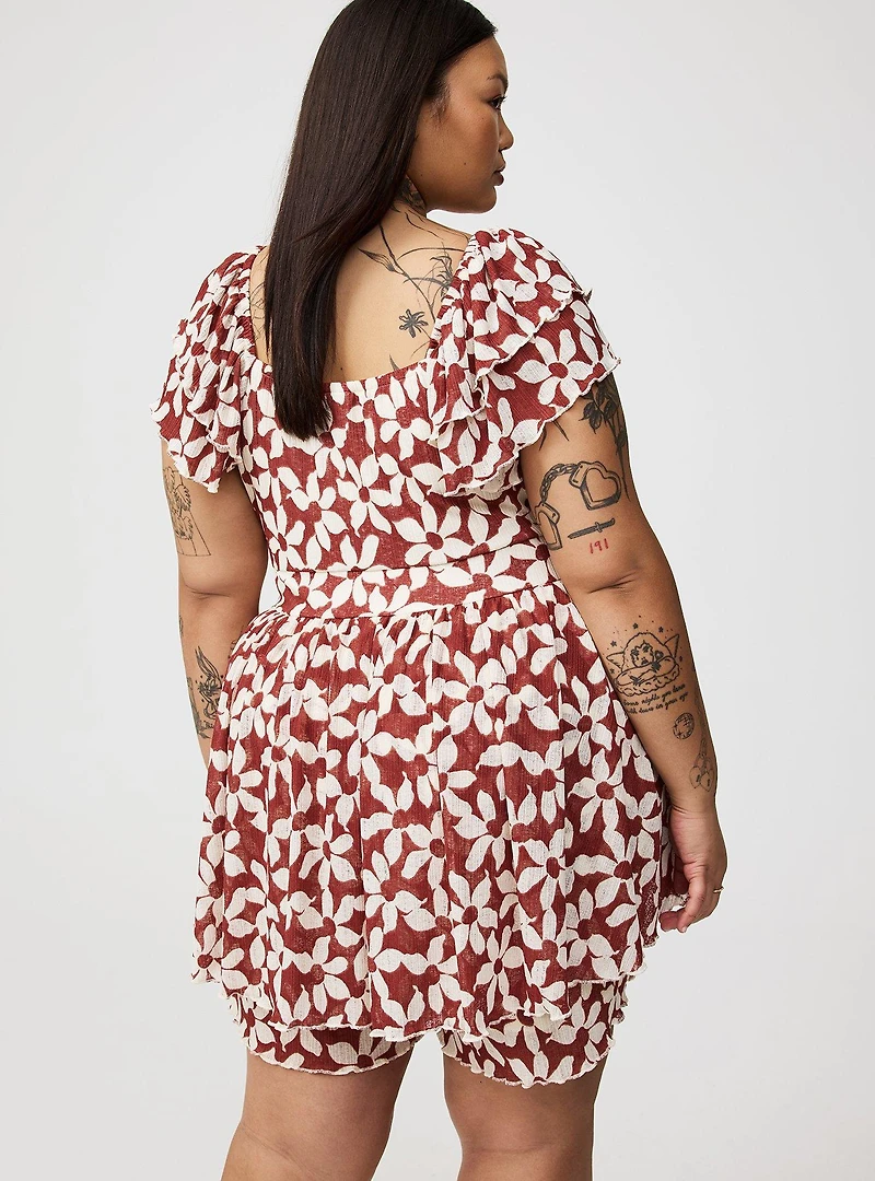 Double Flutter Sleeve Romper