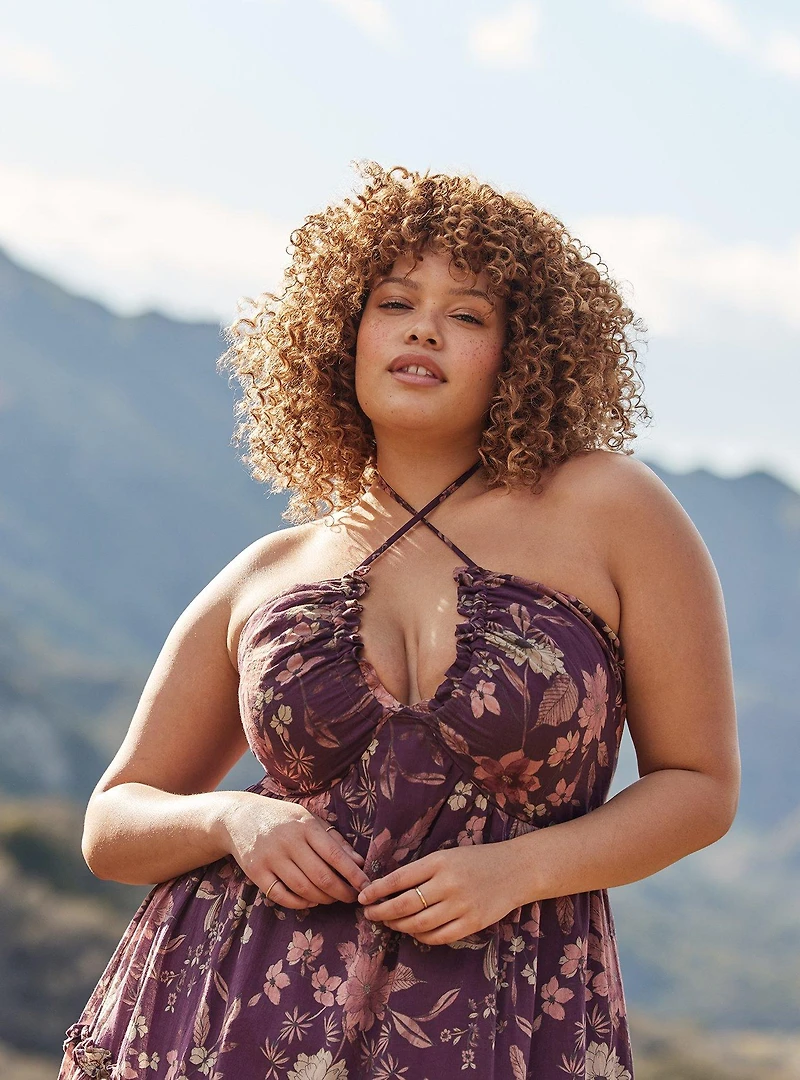 Festi Halter Bow Maxi Dress