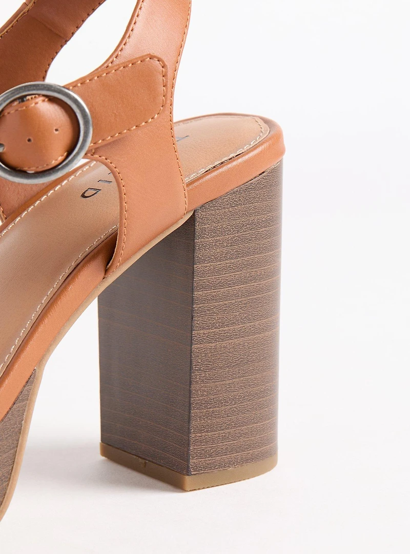 Dual Strap Wood Block Heel (WW