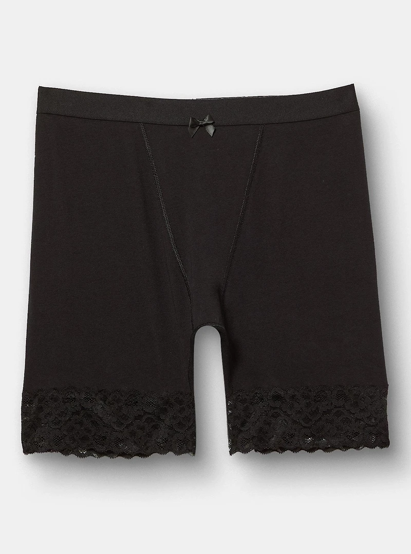 Cotton High-Rise Lace Trim Shortie Panty
