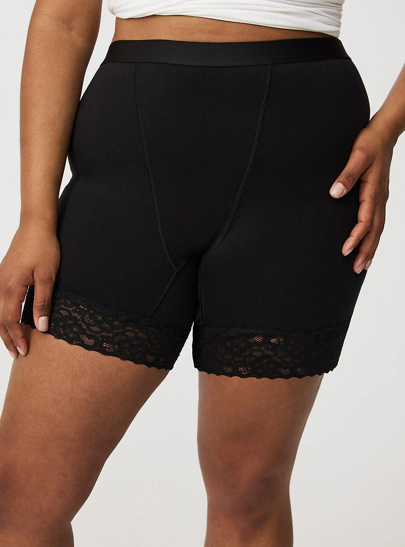 Cotton High-Rise Lace Trim Shortie Panty
