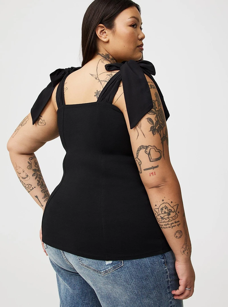 Foxy Tie Strap Corset Tank