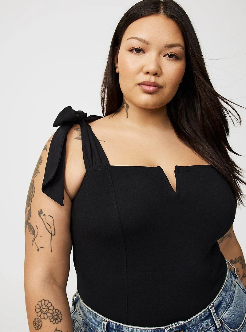 Foxy Tie Strap Corset Tank