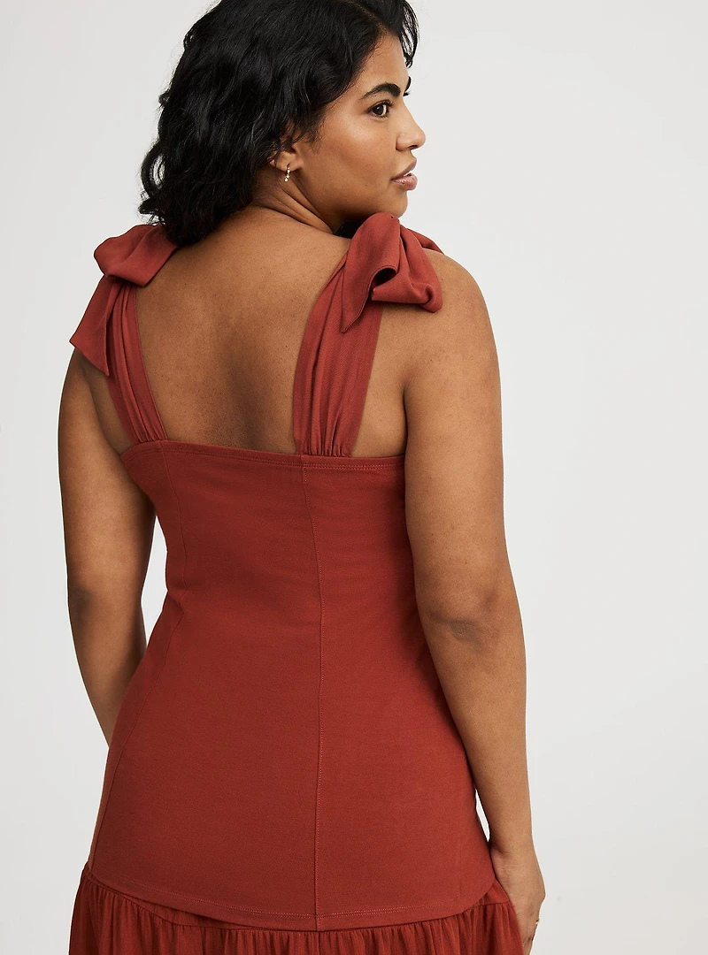 Foxy Tie Strap Corset Tank