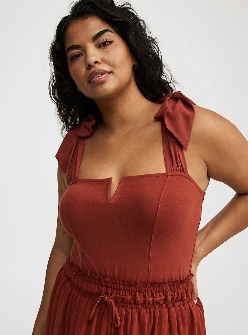 Foxy Tie Strap Corset Tank