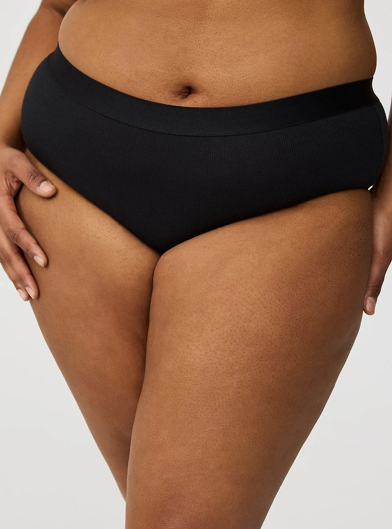 Cotton Rib Mid-Rise Cheeky Panty