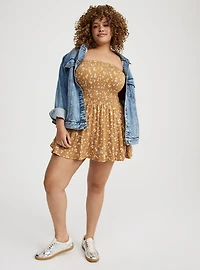 Crinkle Knit Smocked Tube Romper