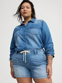 Weekend Mid-Rise Knit Denim Short