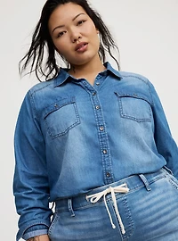 Weekend Mid-Rise Knit Denim Short