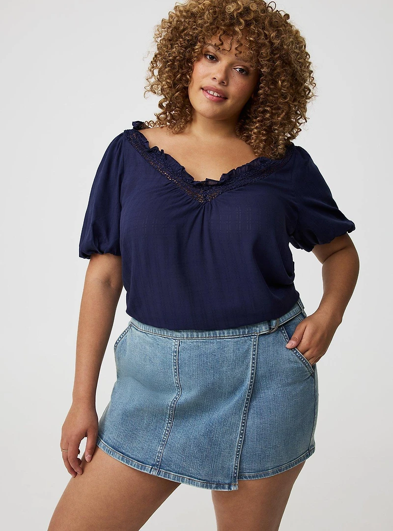High-Rise Wrap-Front Skort