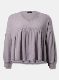 Shirred Long Sleeve Top