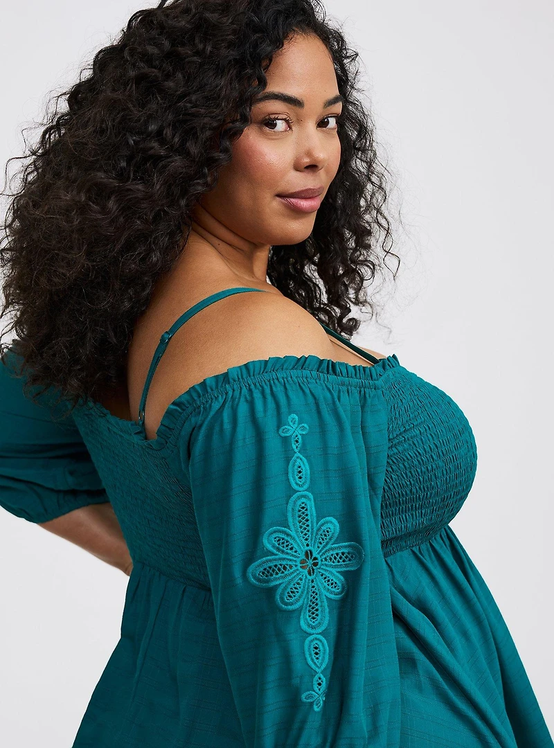 Cold-Shoulder 3/4 Sleeve Top